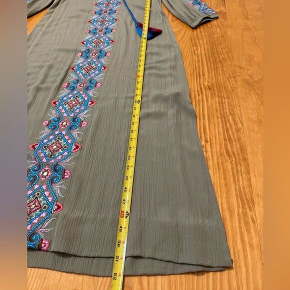 Soft Surroundings Sicily Gauze Dress Heavily Embroidered Maxi Women’s Small - Picture 6 of 11